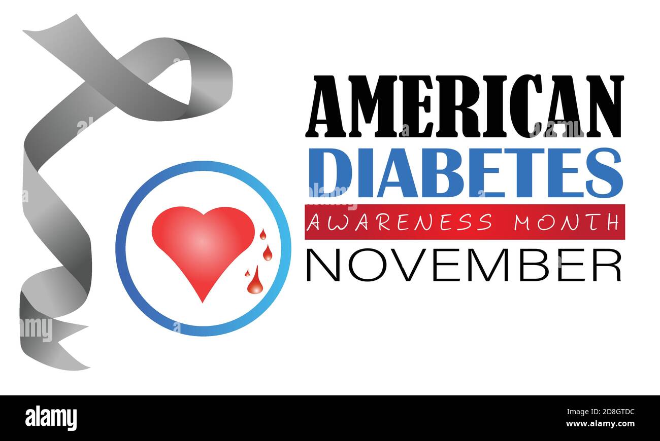Vector Illustration Design Of American Diabetes Awareness Month Stock Vector