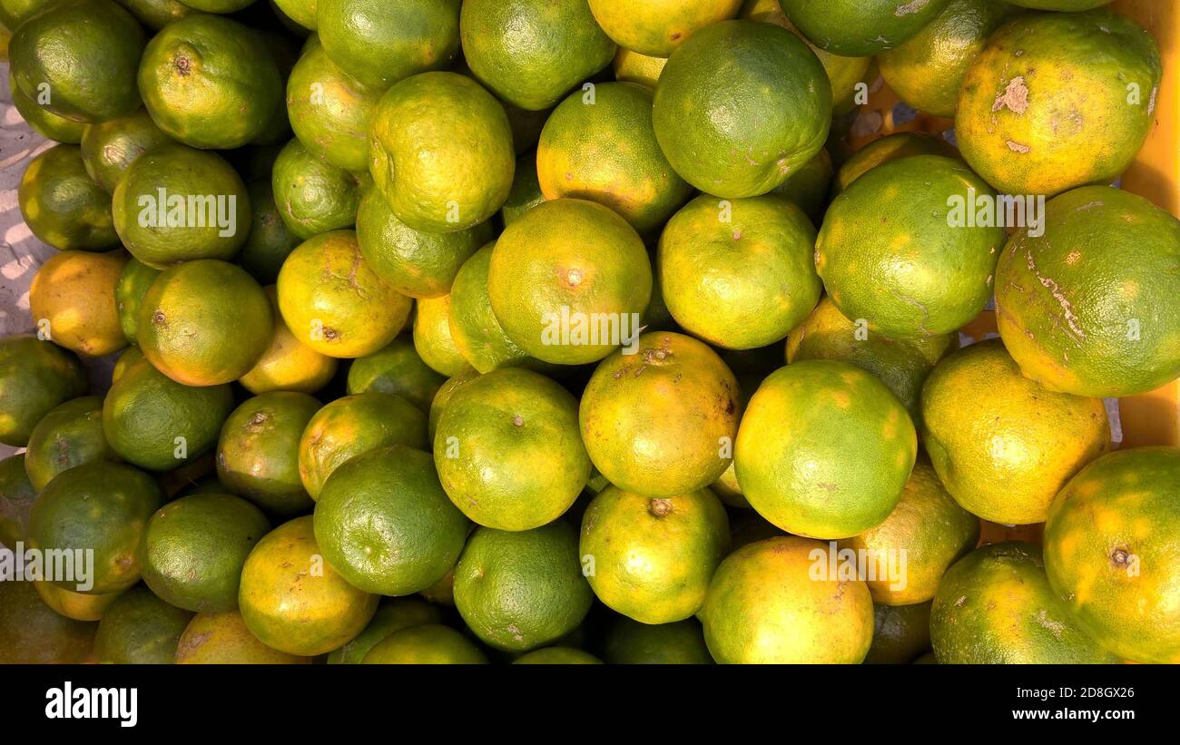 View of citrus fruit orange kept well stocked Stock Photo