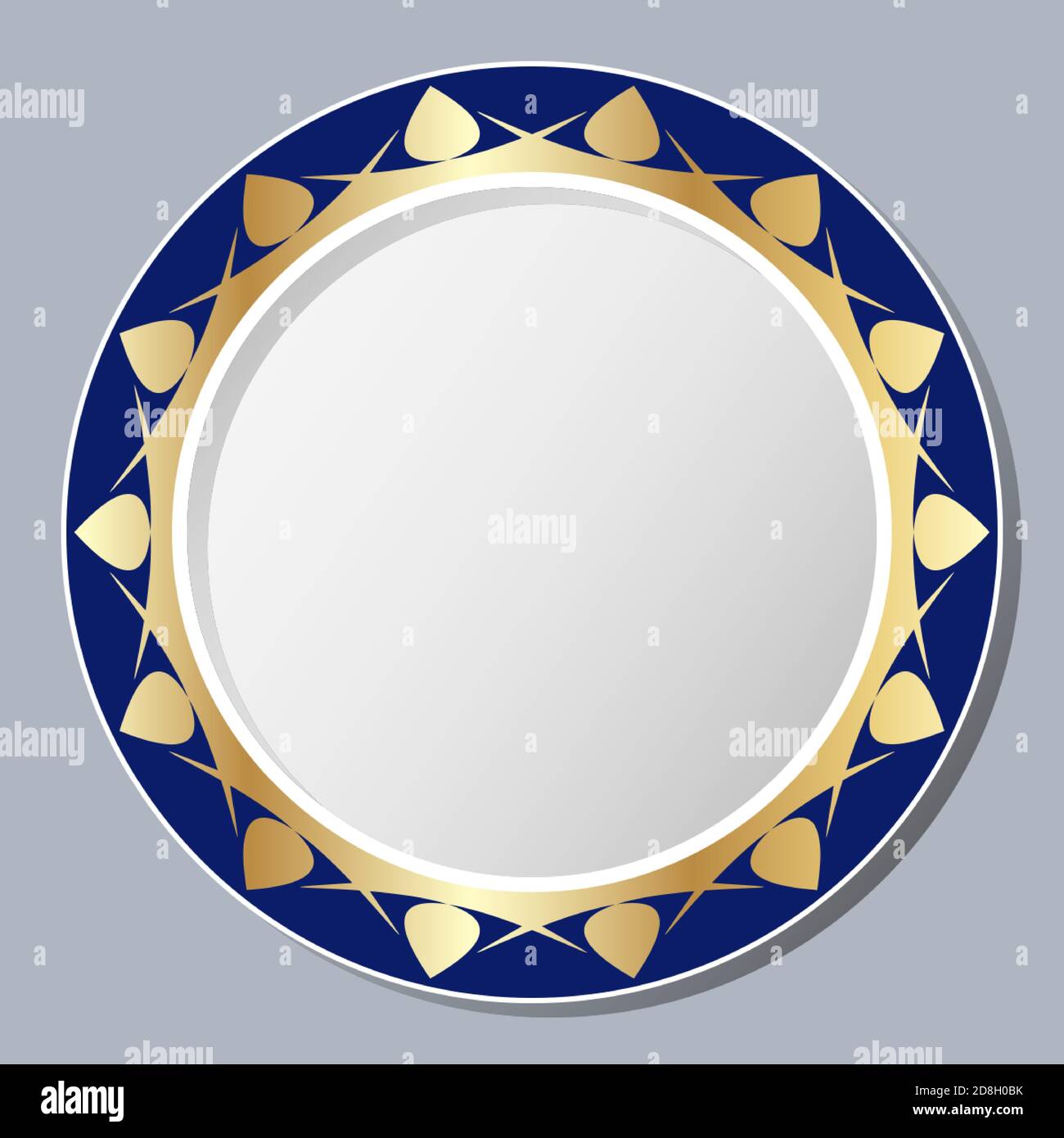 Decorative plate with abstract floral design. Round pattern composition. Vector EPS10 Stock Vector