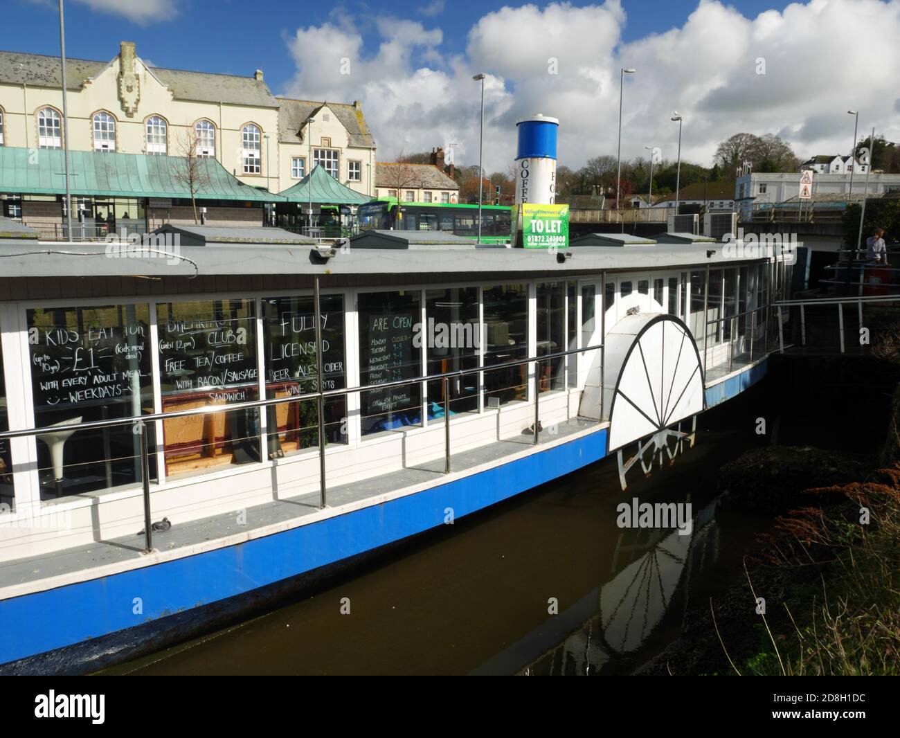 Paddle Steamer Compton Castle, Lemon Quay, Truro, Cornwall Stock Photo