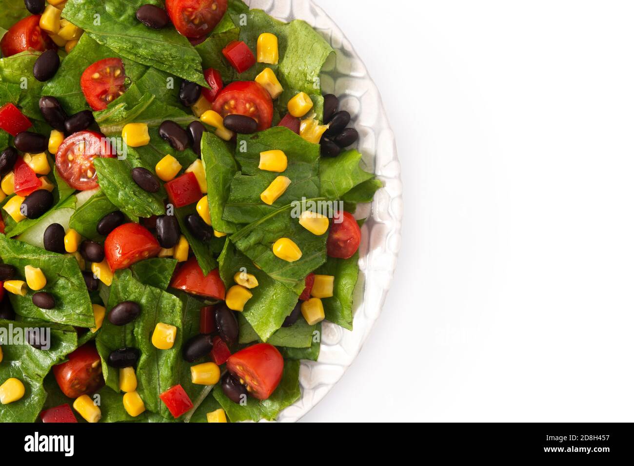 Mexican salad with black beans, corn,tomatoes,lettuce and pepper