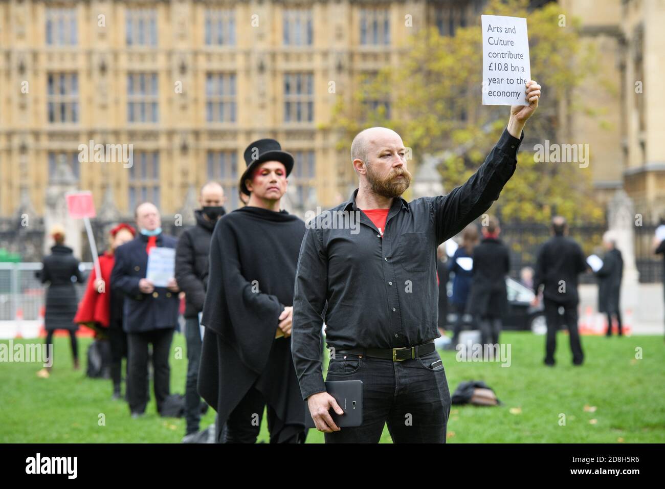 Opera singers perform during a protest calling for more funding for the ...