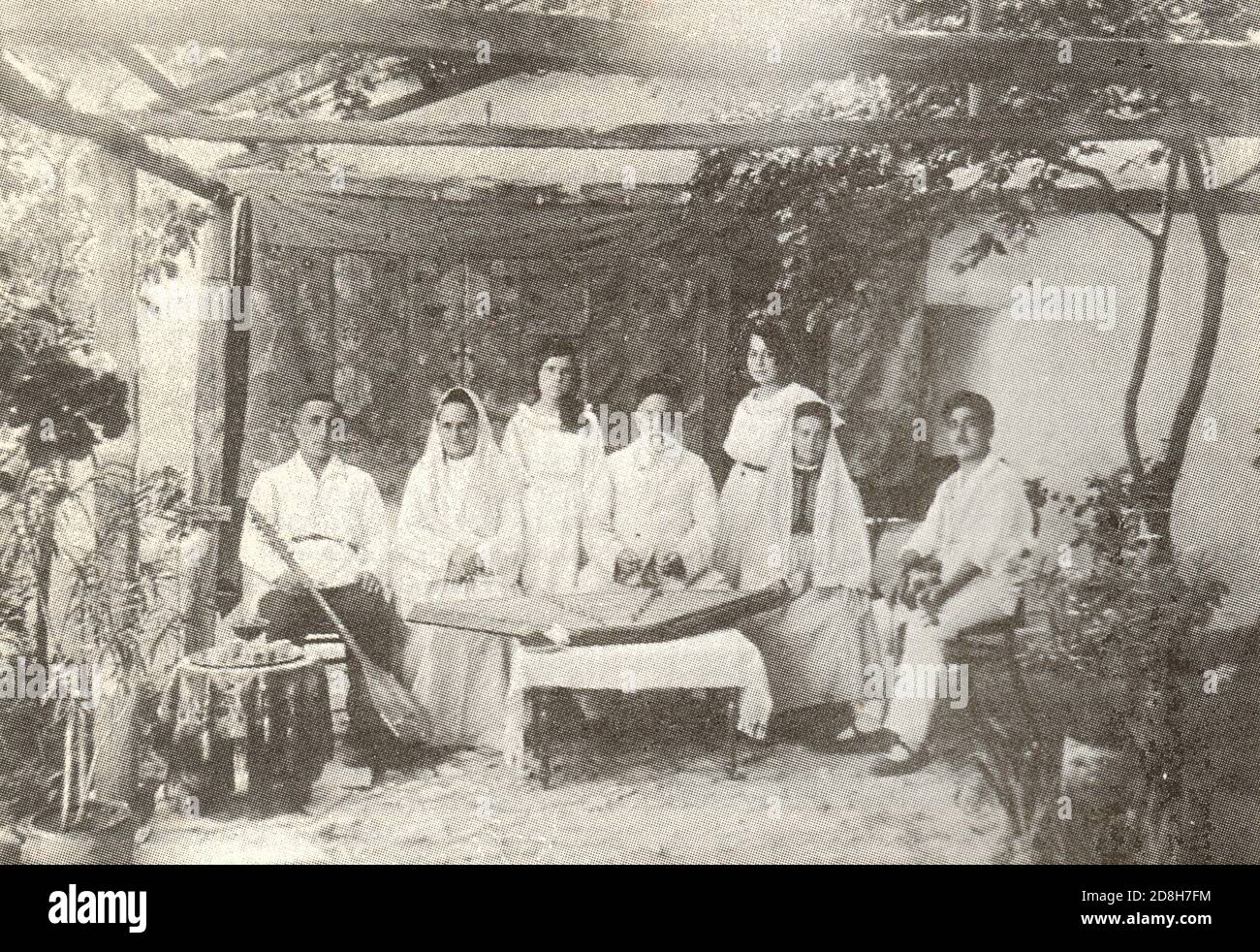 The family of the Crimean Tatar musician Mamut Refatov. Stock Photo