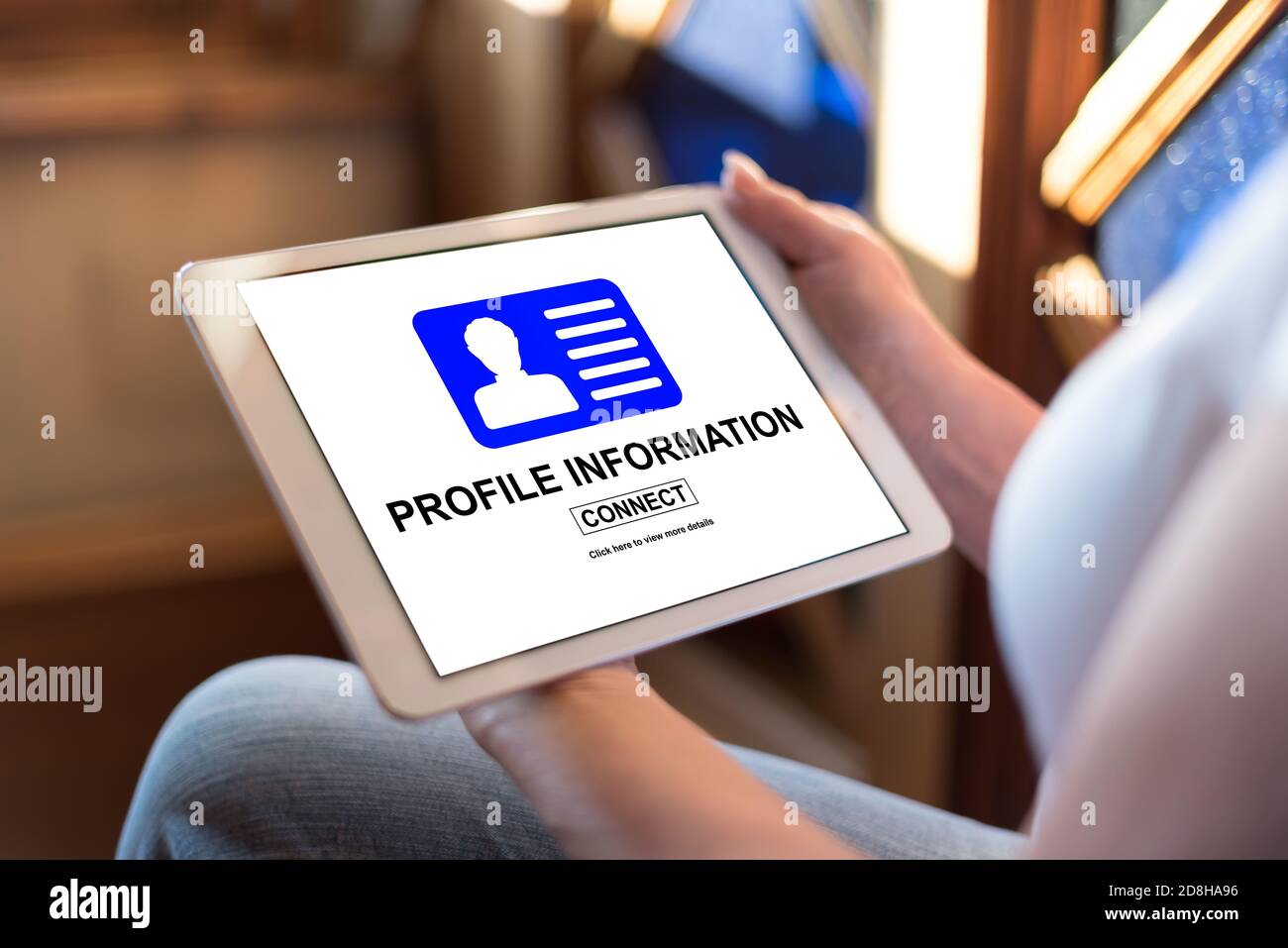 Profile Tablets Avatar business woman holding hi-res stock photography and images - Alamy