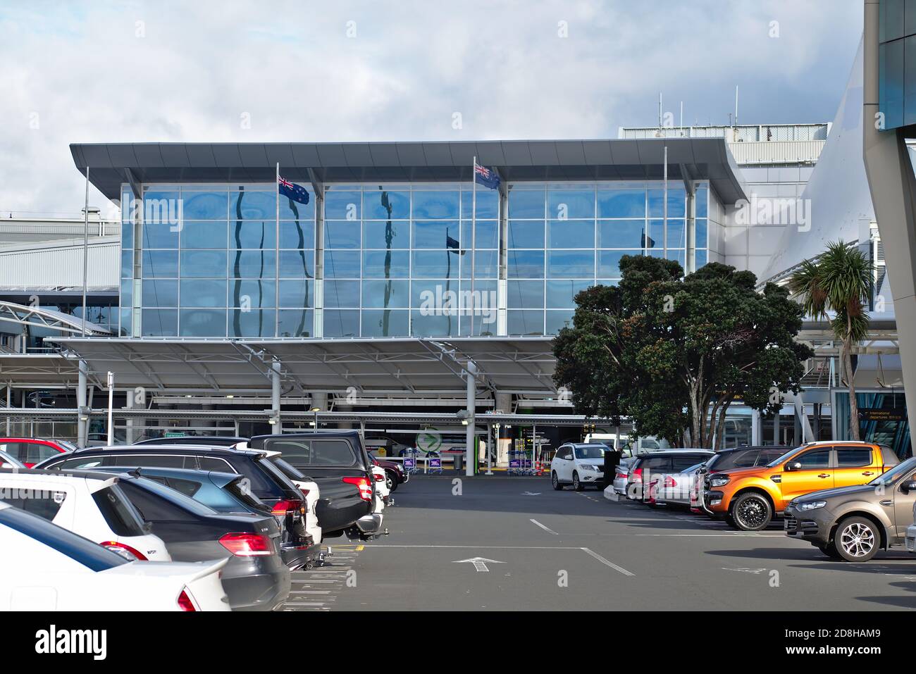 AUCKLAND, NEW ZEALAND - Jul 01, 2019: View of Auckland International Airport building from car park Stock Photo
