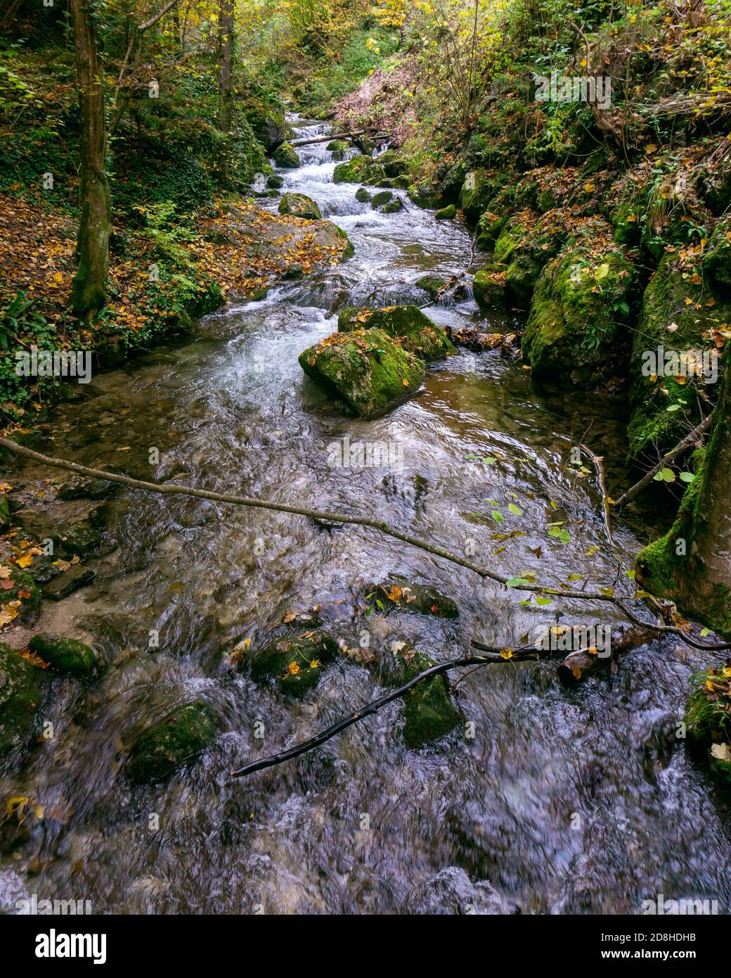 Waterfalls and Slopes. Myra Falls in Lower Austria. Stock Photo