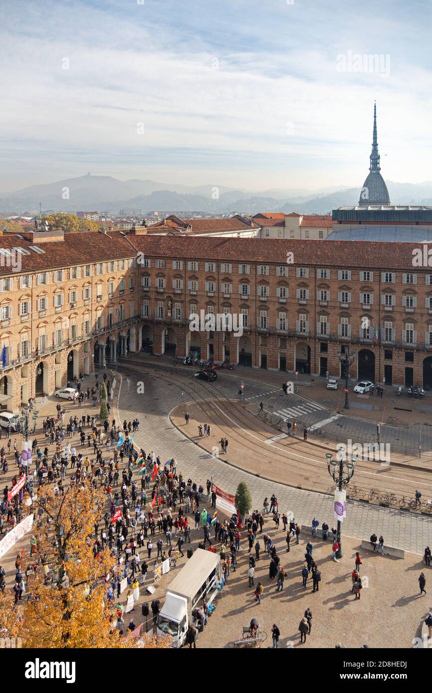 Turin, Italy. 30th Oct, 2020. View of people working in the cultural
