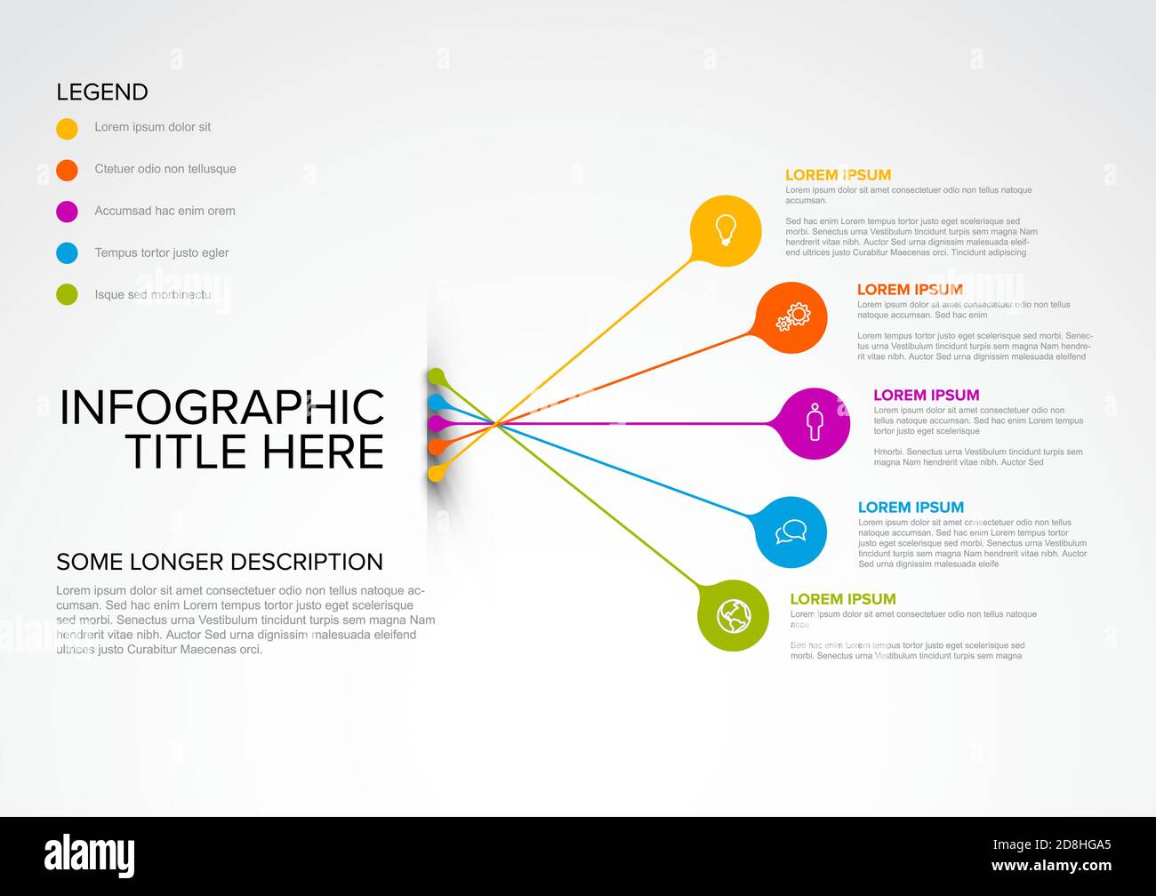 Vector multipurpose Infographic template made from pointers with icons ...