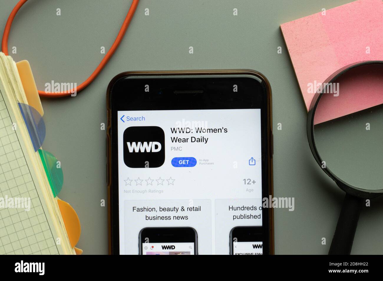 New York, USA 26 October 2020 WWD Women Wear Daily mobile app logo
