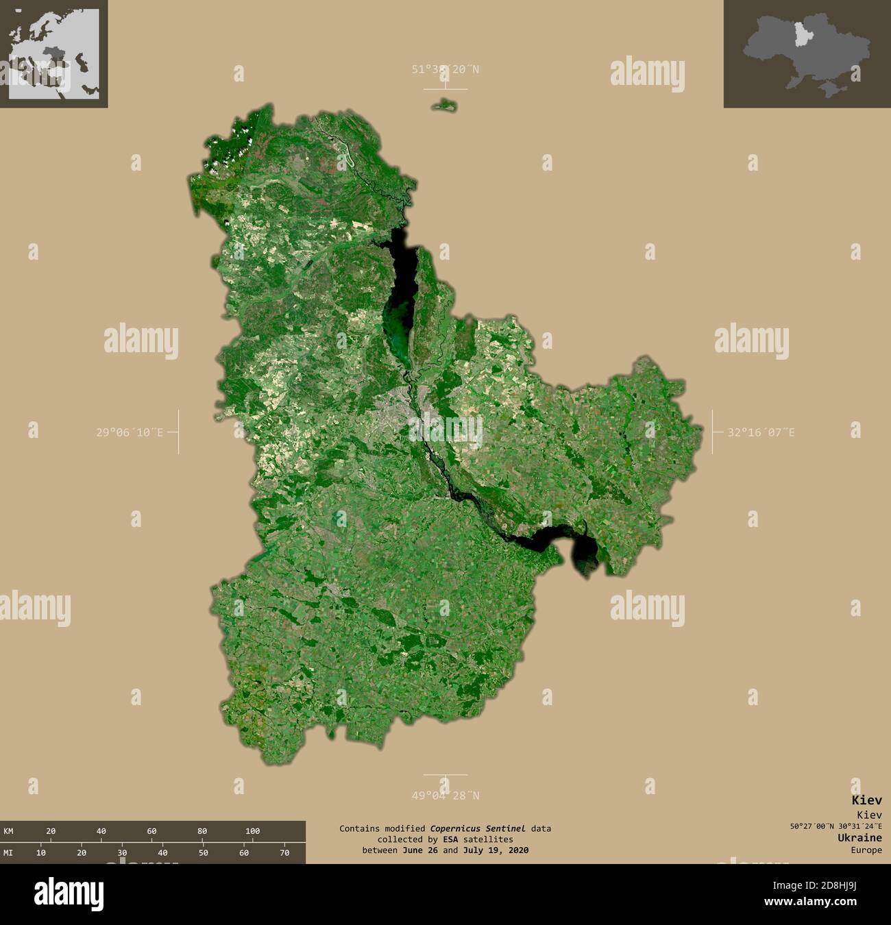 Kiev Independent City Of Ukraine Sentinel 2 Satellite Imagery Shape 