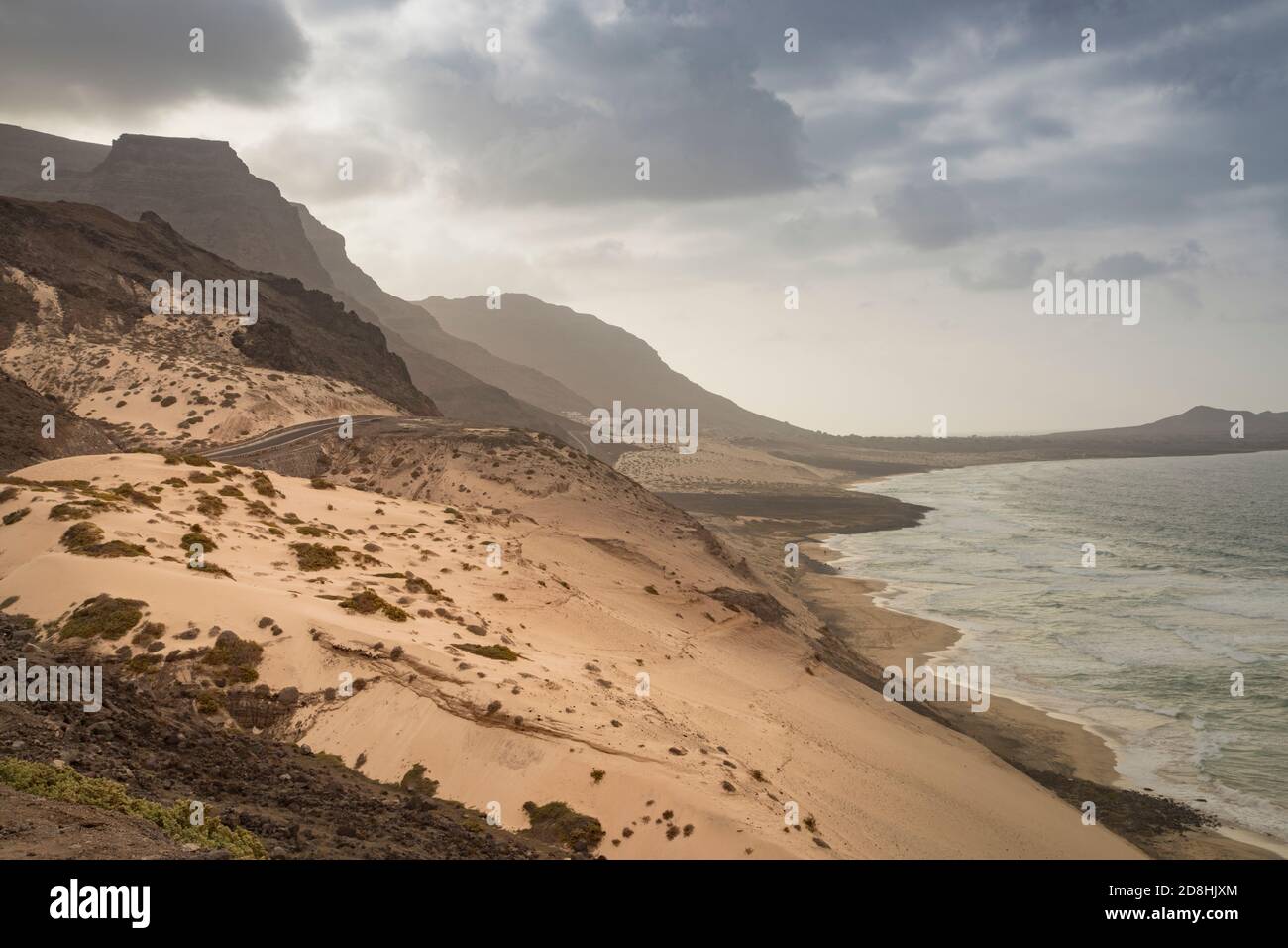 Remote, isolated beach on São Vicente island, Cape Verde. Stock Photo