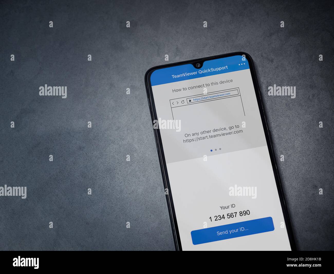 Quicksupport App Logo Lod, Israel - July 8, 2020: TeamViewer QuickSupport app launch screen ...