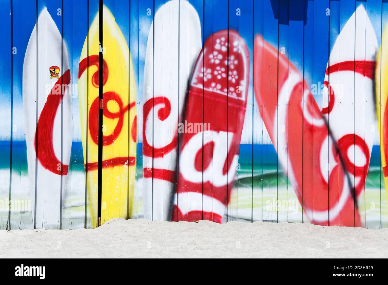 Mural of Surf Boards on Cocoa Beach Pier, Florida, USA Stock Photo Alamy