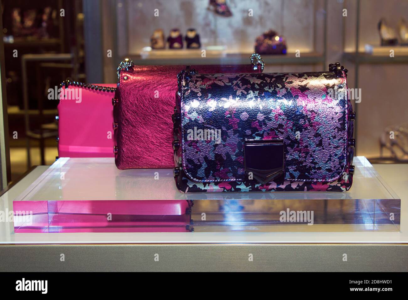 Milano fashion week, details of luxury accessories, bags and shoes in ...