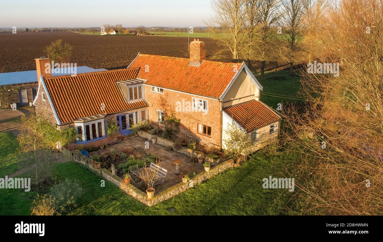 Aerial photographs of St James Farm in St James, Suffolk Stock Photo