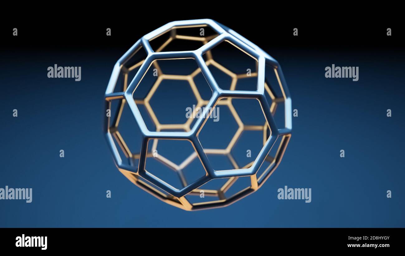 Buckminsterfullerene molecule molecular model fullerene hi-res stock ...