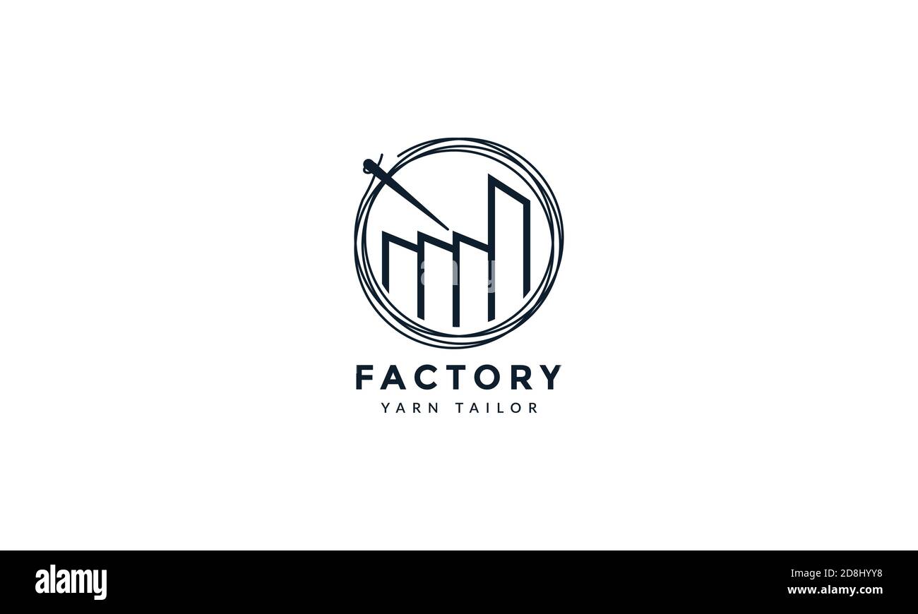 yarn tailor factory line outline logo vector icon design Stock Vector ...