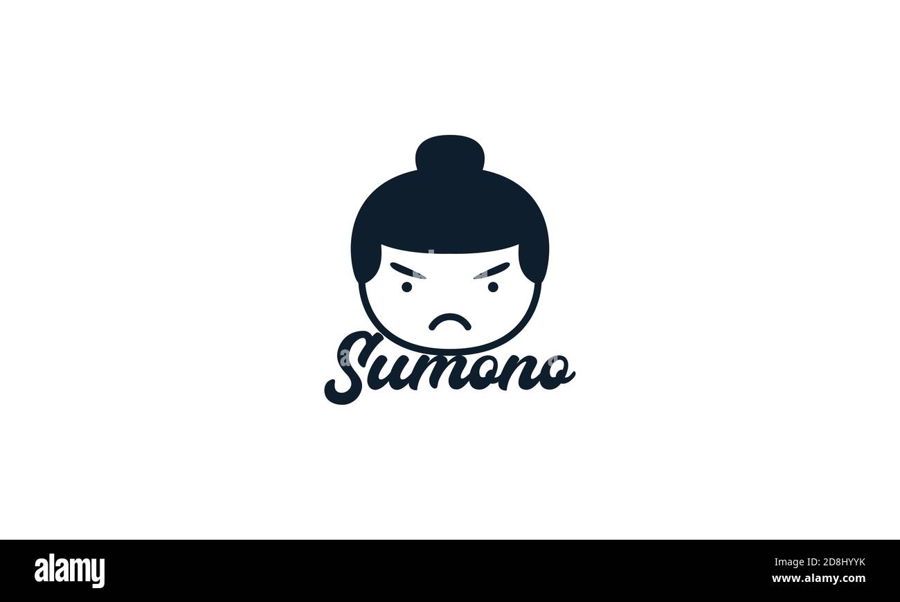 sumo kids cute face logo vector icon Stock Vector
