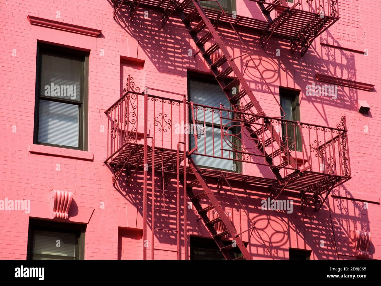 Pink Apartment Building in SOHO District, Downtown Manhattan, New York