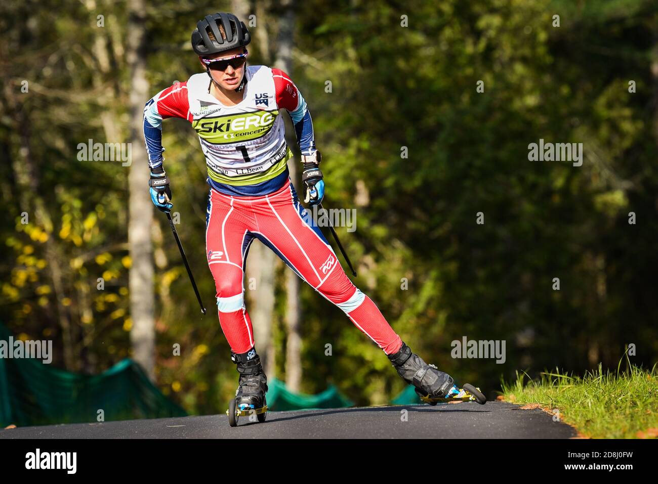 Olympic gold medalist Jessie Diggins in nordic skiing roller ski race