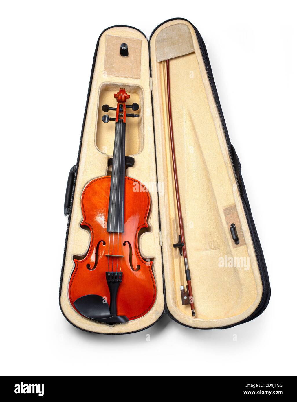 Violin in its case isolated on white with clipping path Stock Photo Alamy