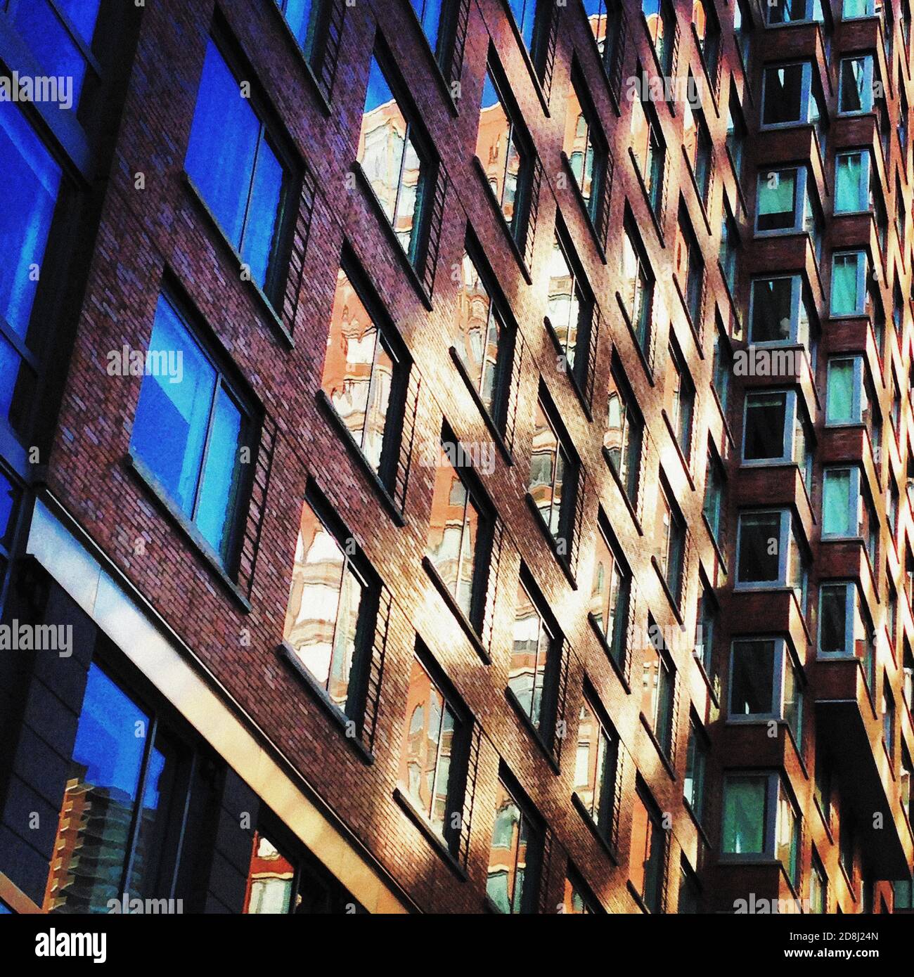 Low Angled Exterior View of Apartment Building, New York City, New York ...