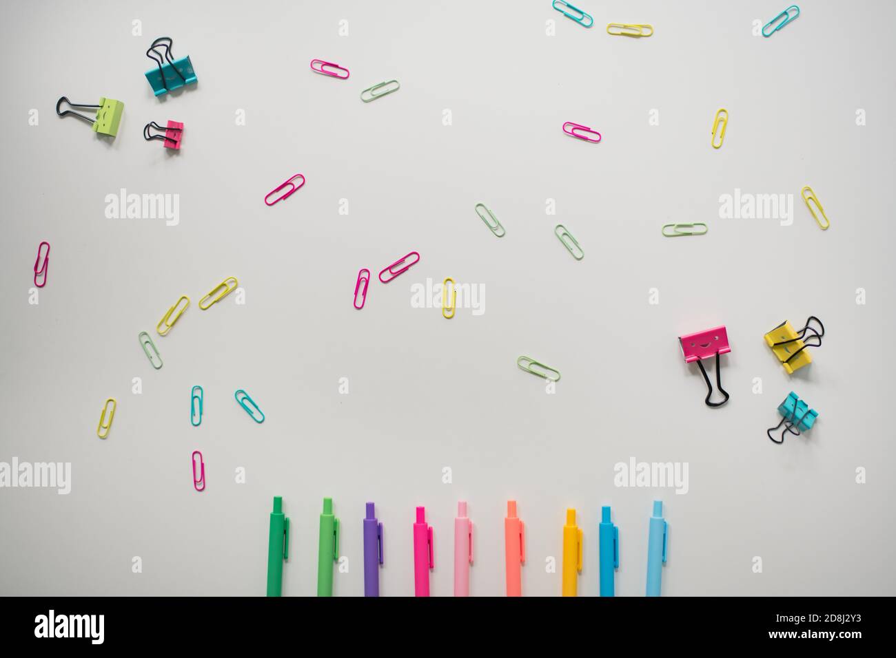 colorful office supply background image Stock Photo