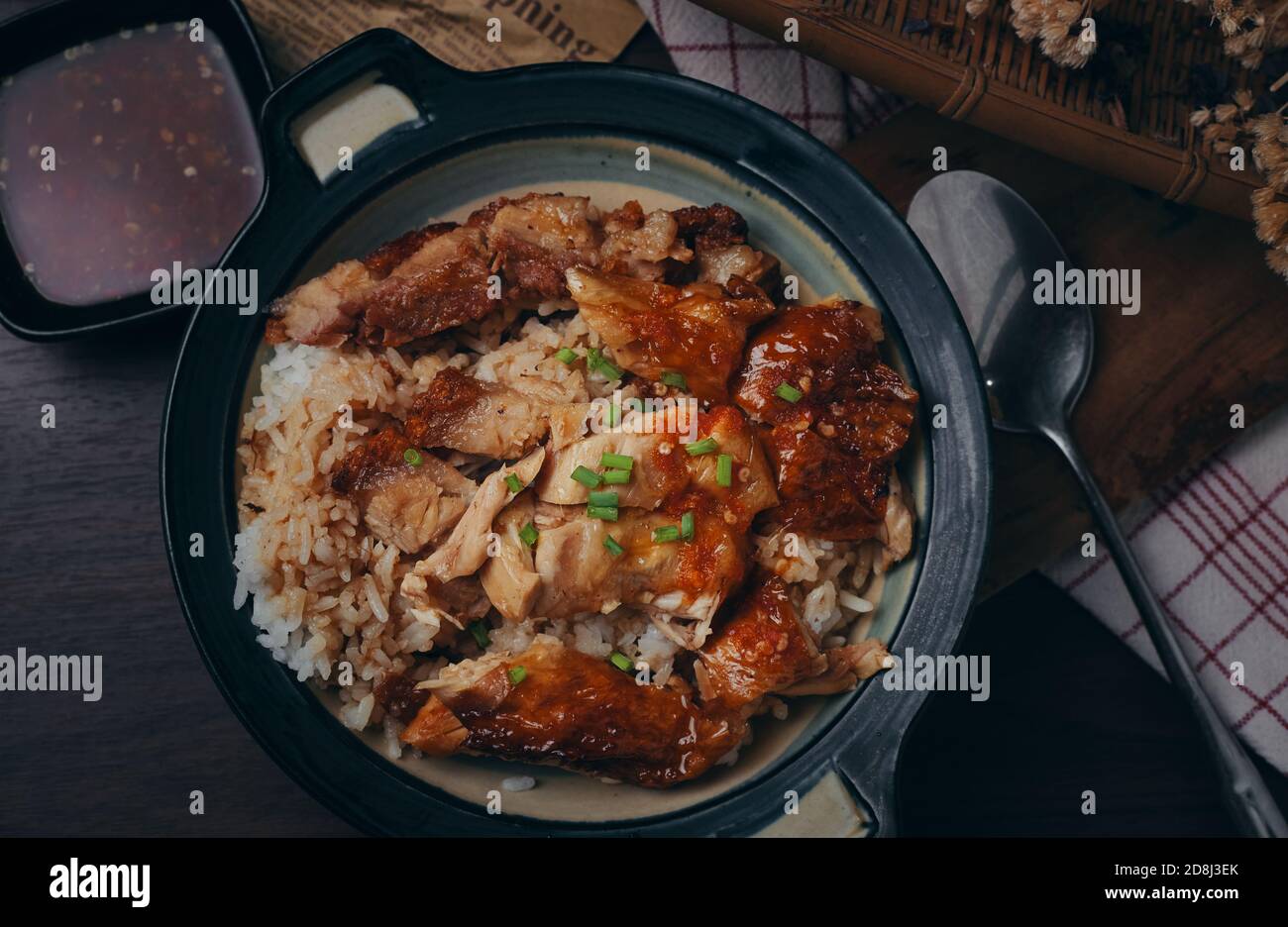 Homemade honey roast duck with rice Stock Photo - Alamy