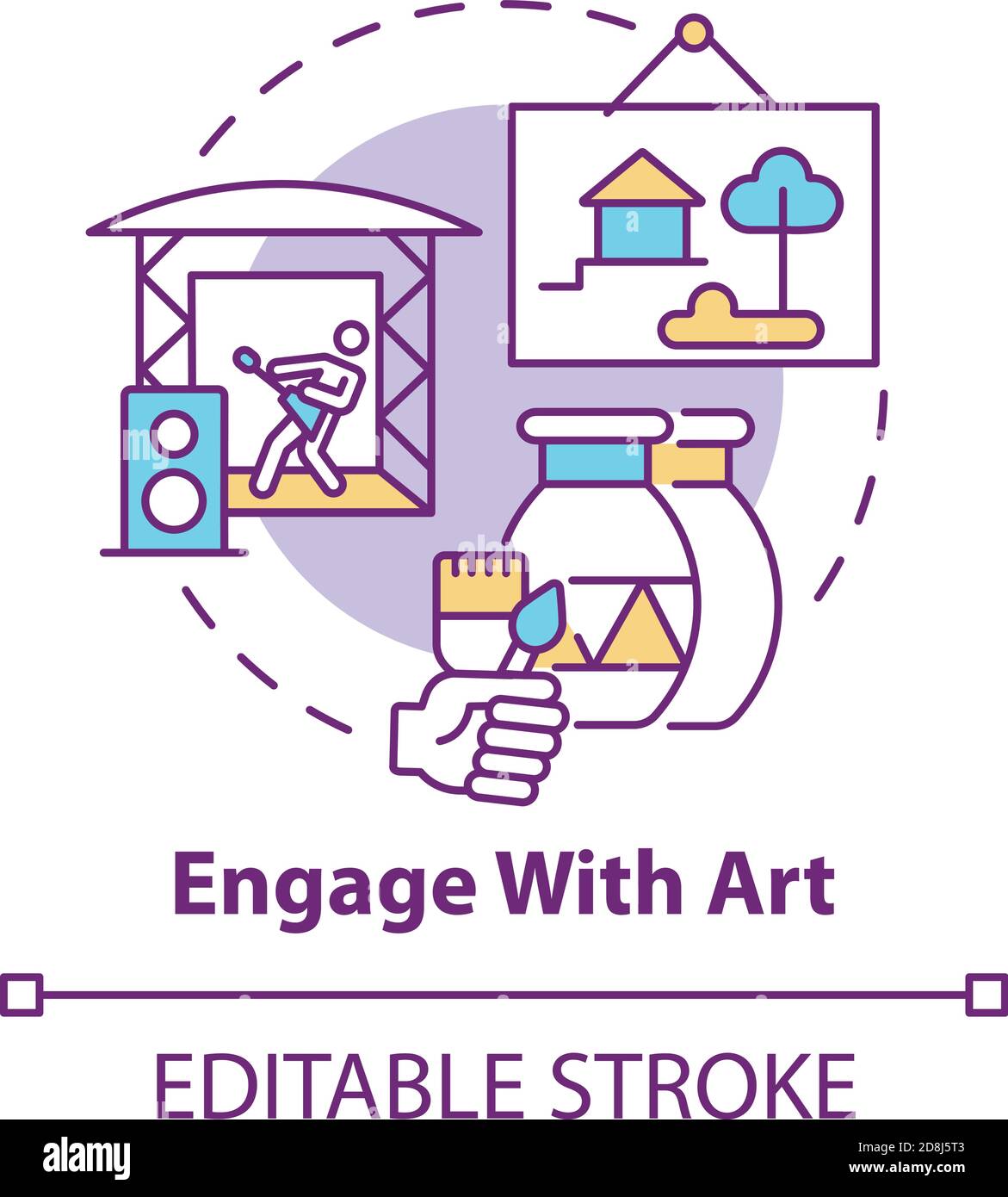Engage with art concept icon Stock Vector Image & Art - Alamy