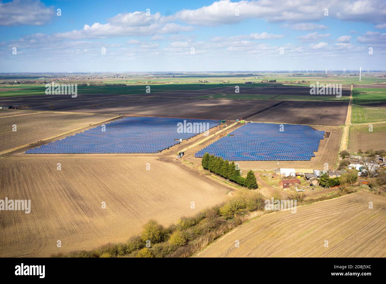 Drone aerial view of solar panel farm in England Stock Photo - Alamy