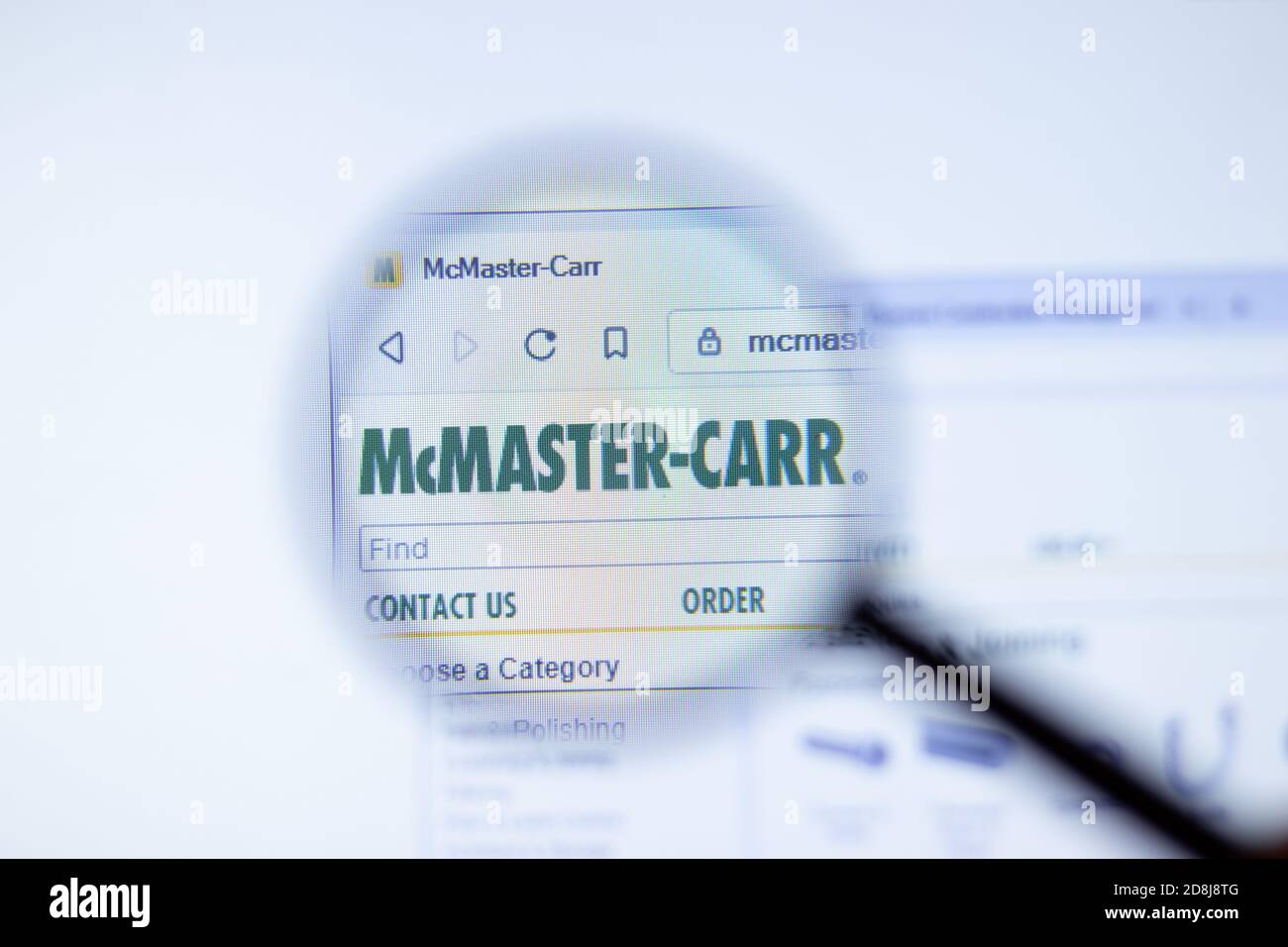 New York, USA - 29 September 2020: mcmaster.com mcmaster-carr company  website with logo close up, Illustrative Editorial Stock Photo - Alamy