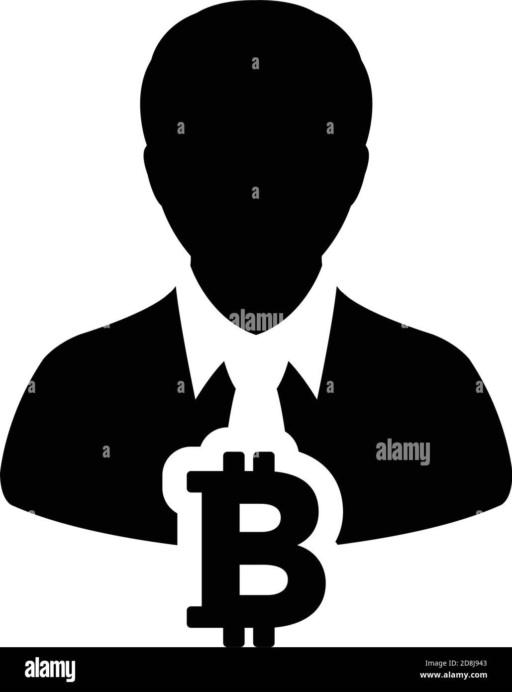Profile icon vector bitcoin blockchain cryptocurrency with male user ...