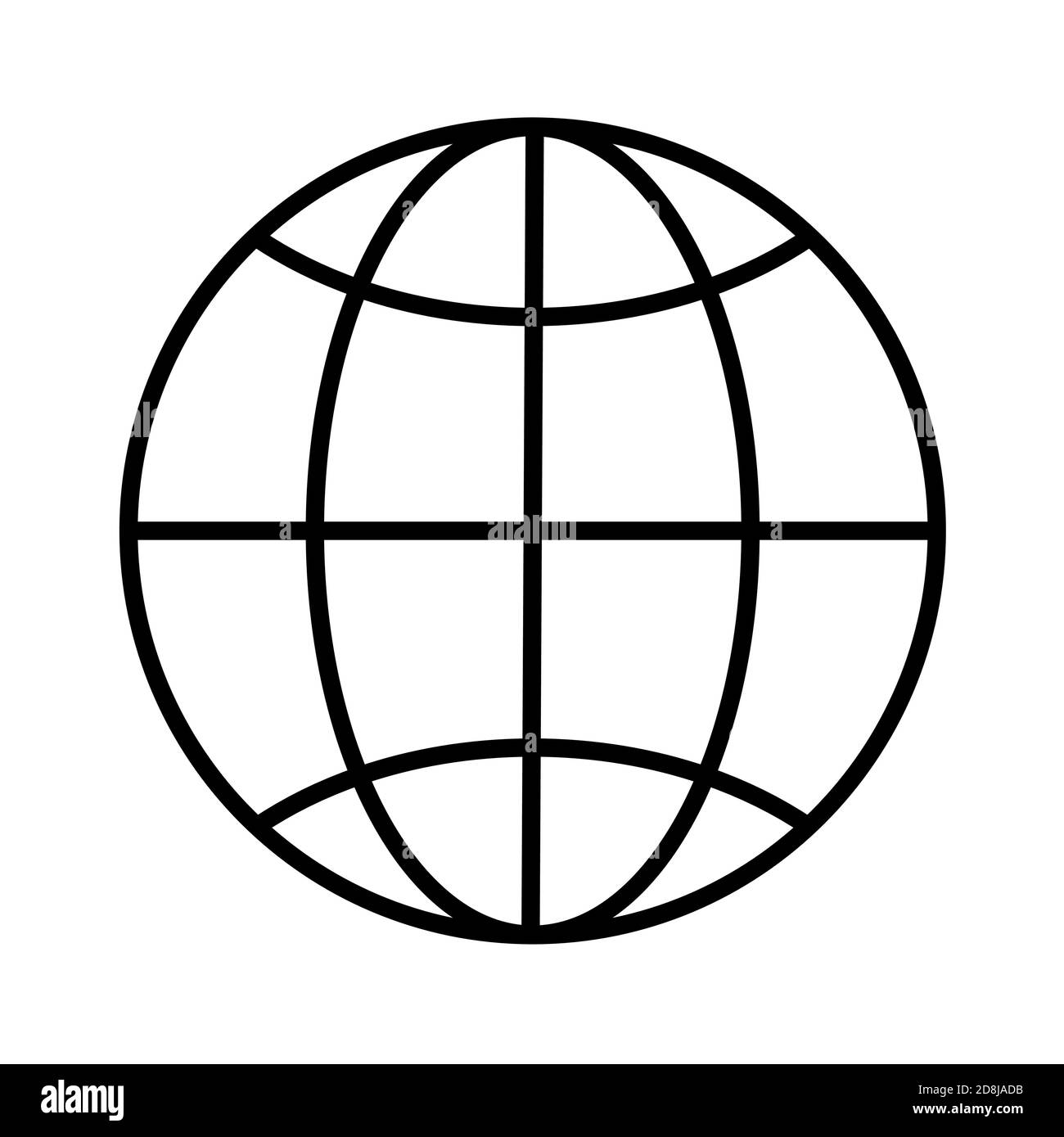 World Wide Web. Simple Line Globe Icon vector illustration Stock Vector