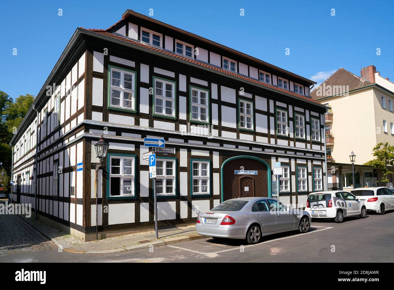 historical half-timbered house in the old town of Berlin-Spandau Stock Photo
