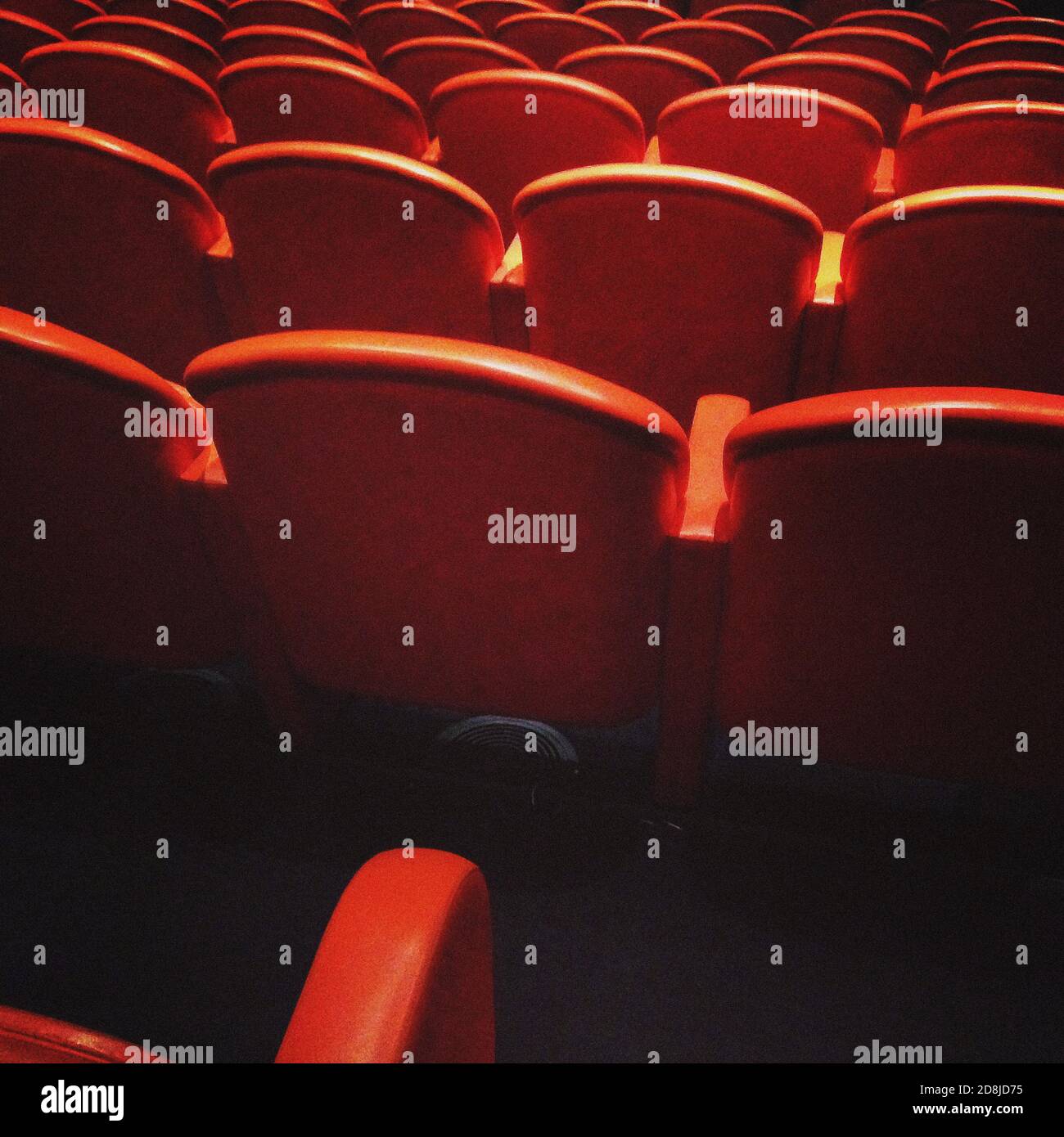 Red Theater Seats Stock Photo