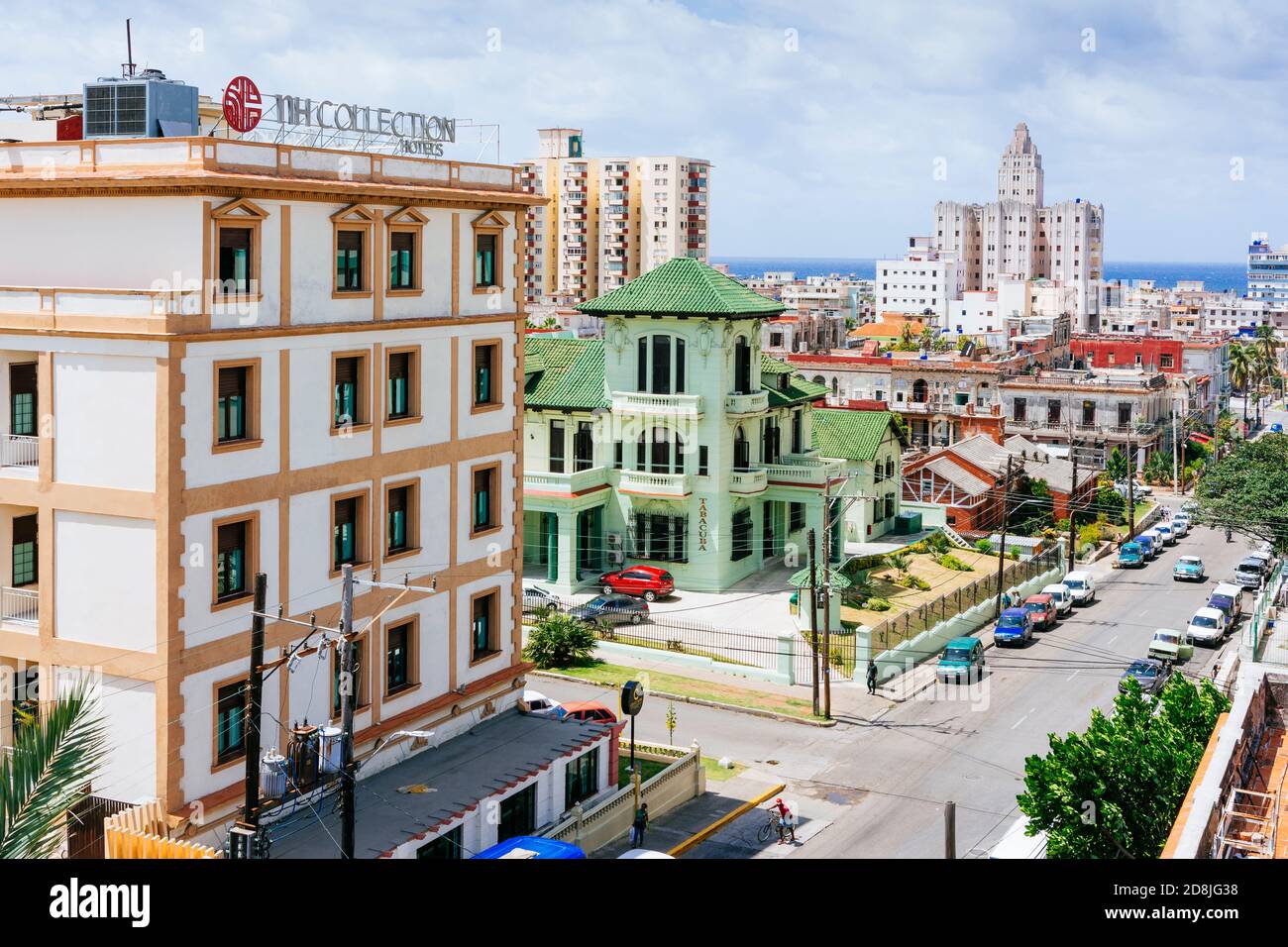 Elevated view of M Street to 19 Street. El Vedado. La Habana - La Havana, Cuba, Latin America and the Caribbean Stock Photo