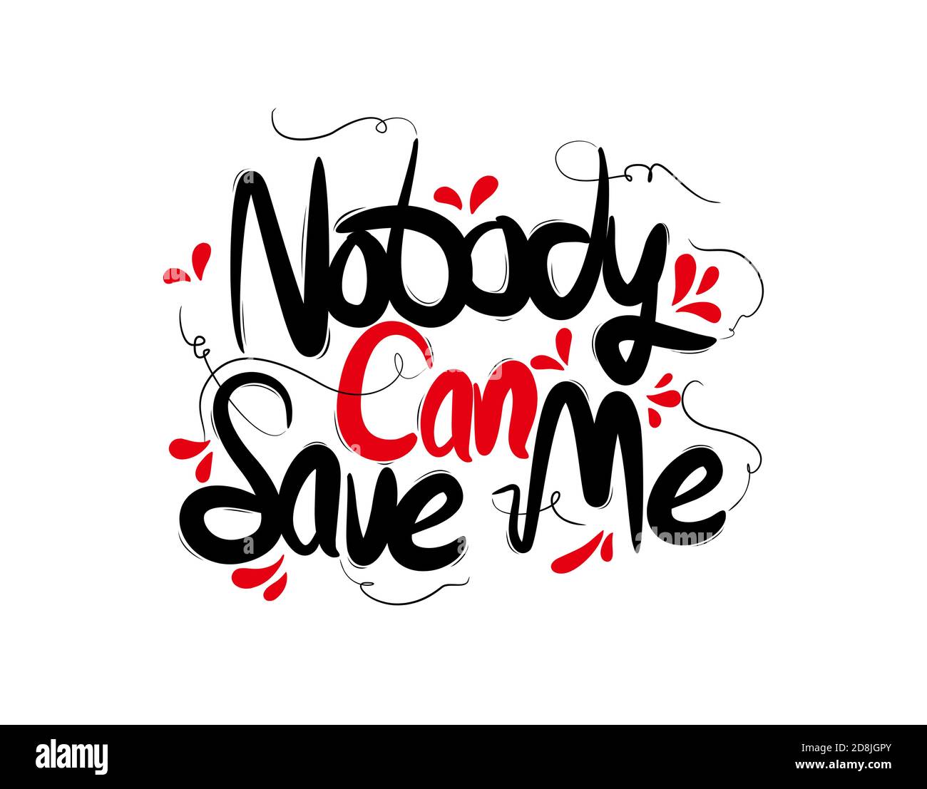 lettering text on black background in vector illustration Stock Vector