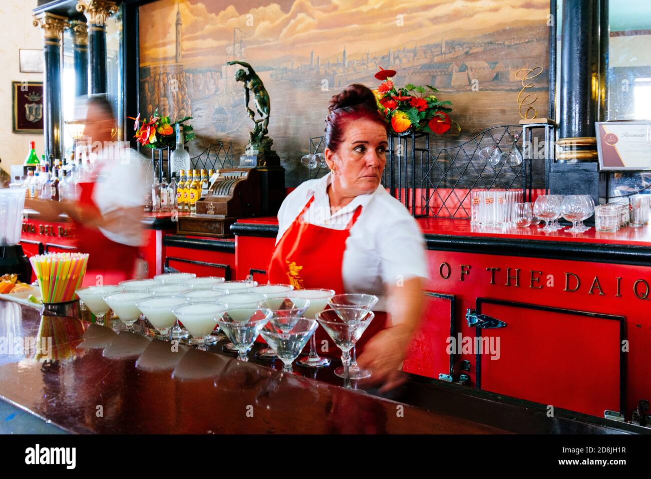 Barman preparing daiquiri at El Floridita, venue for Daiquiri cocktail