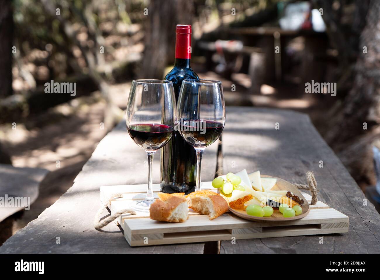 picnic with wine Stock Photo - Alamy