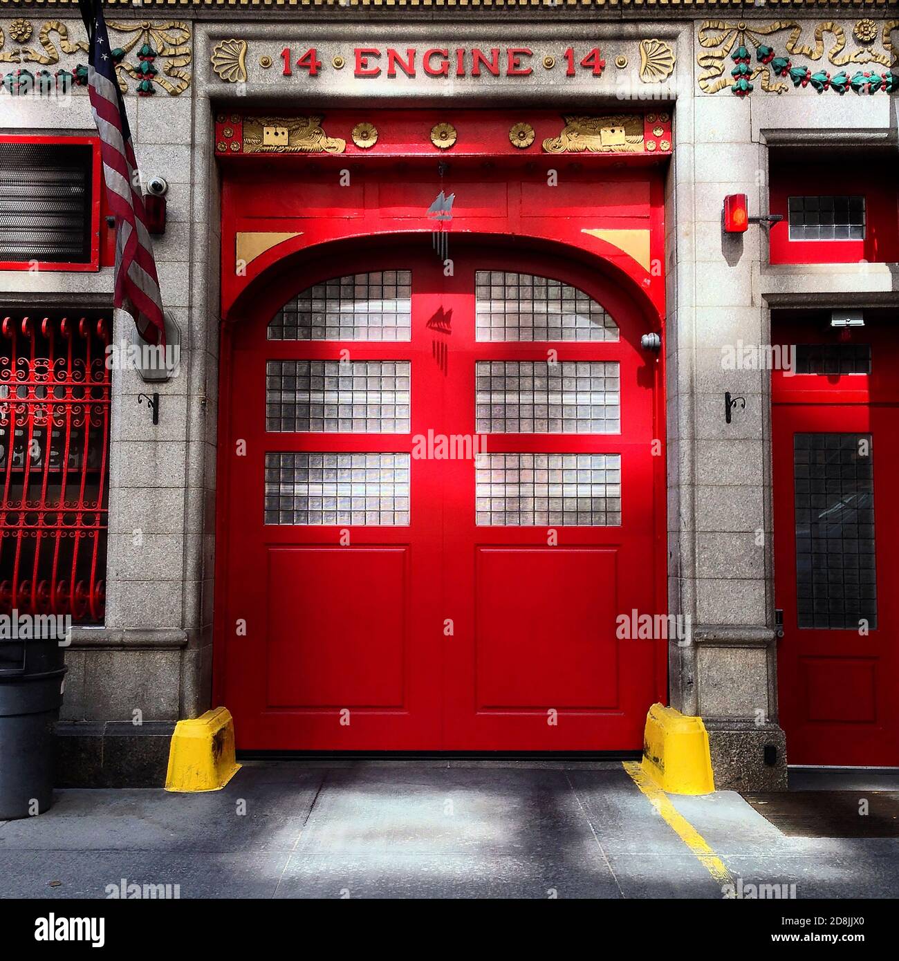 Fire Station Garage Door, New York City, New York, USA Stock Photo