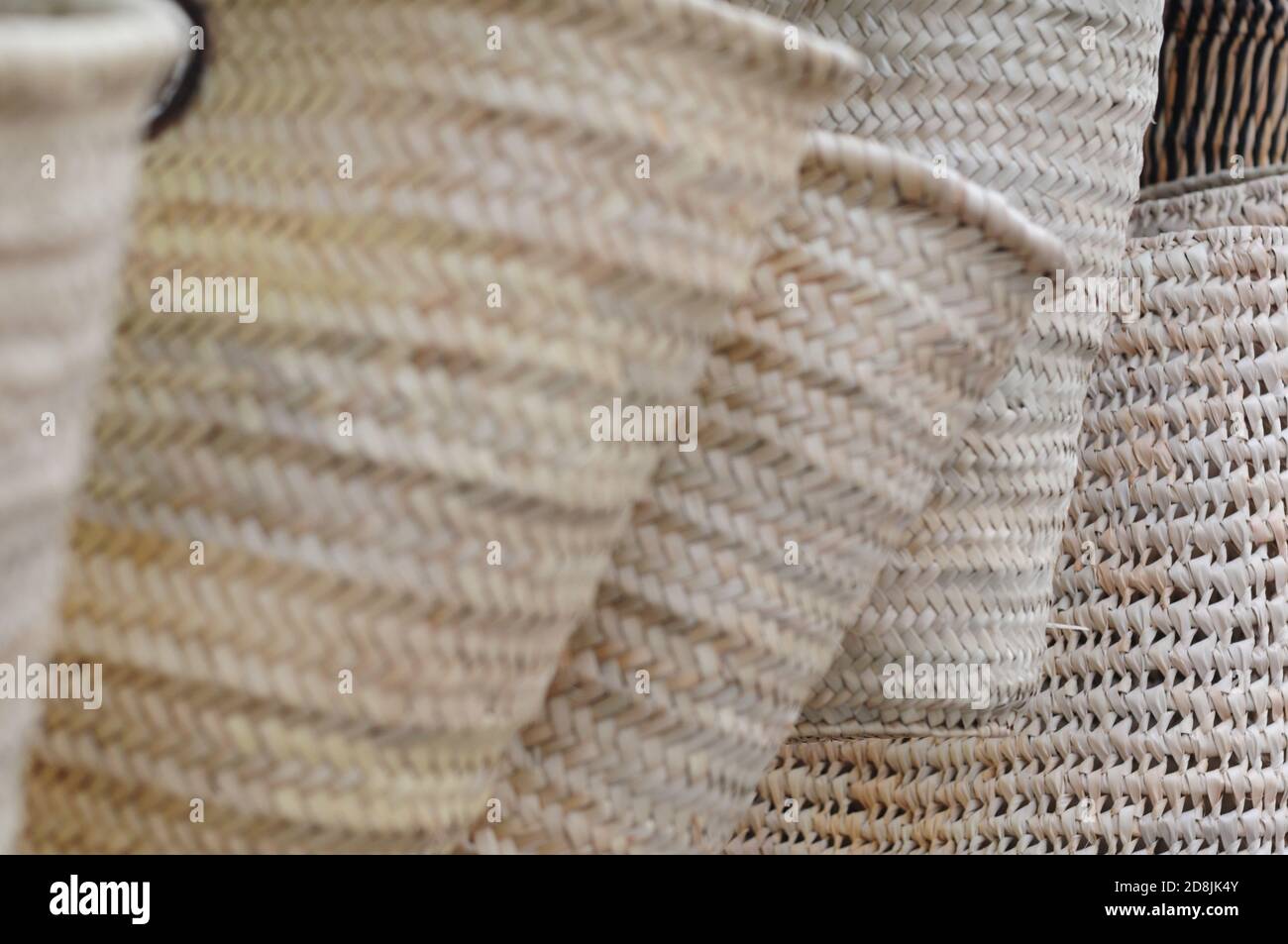 Wicker baskets on display at craft market Stock Photo - Alamy