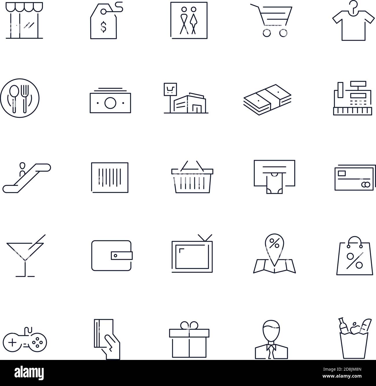 Line icons set. Mall pack. Vector illustration Stock Vector Image & Art ...