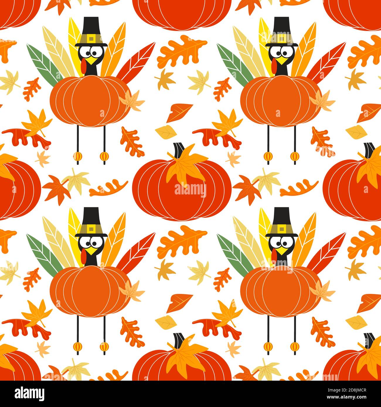 Happy Thanksgiving Day seamless vector pattern Stock Vector
