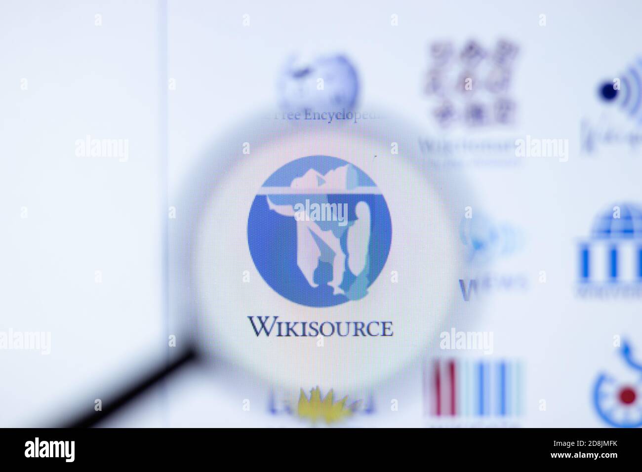 New York, USA - 29 September 2020: Wikisource company website with logo close up, Illustrative Editorial Stock Photo