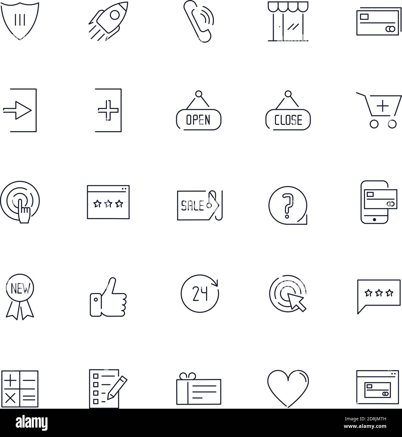 Line icons set. E-commerce pack. Vector batch Stock Vector Image & Art ...