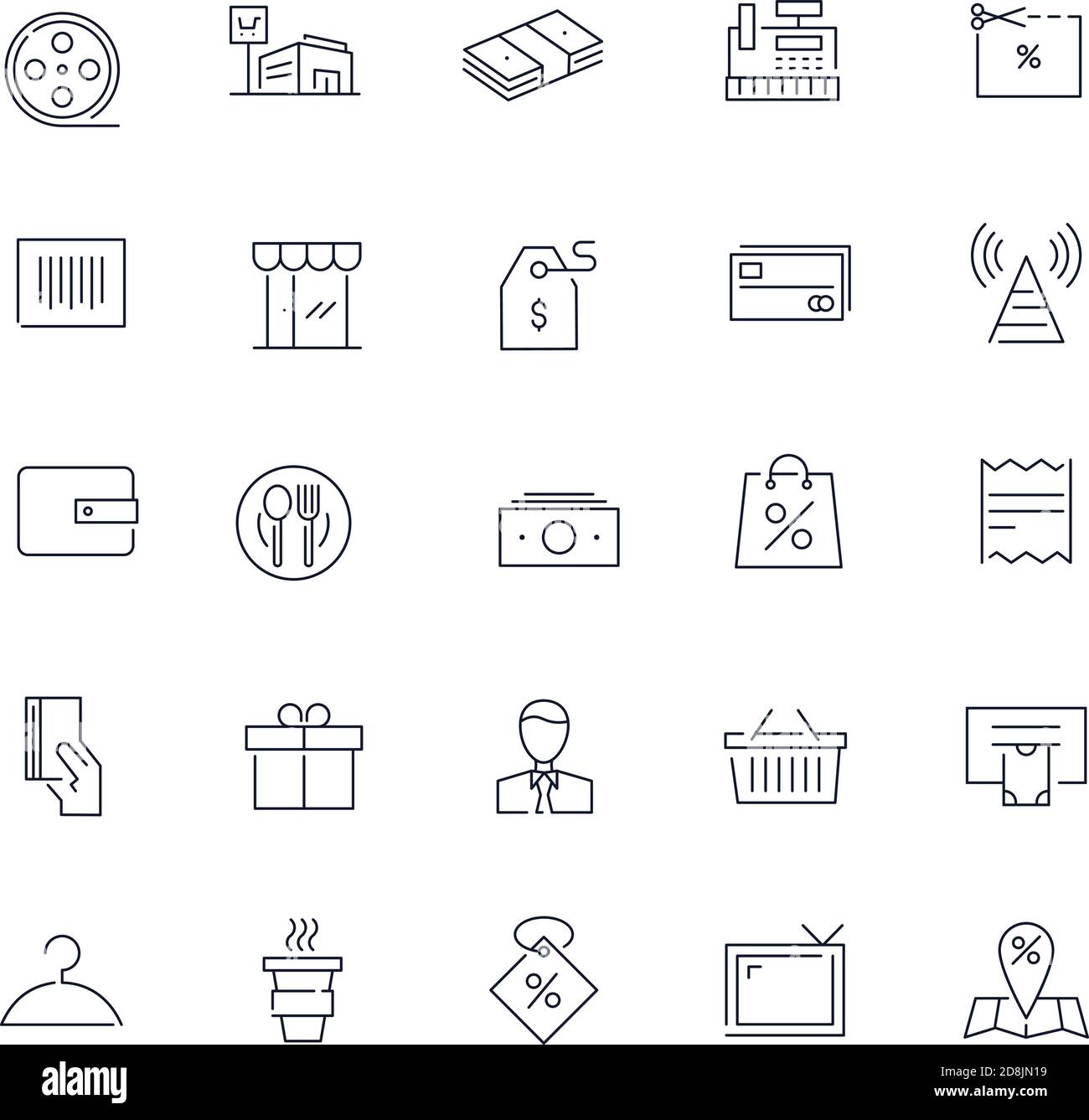 Line icons set. Mall pack. Vector illustration Stock Vector Image & Art ...