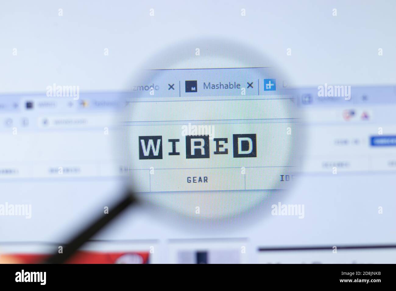 New York, USA - 26 October 2020: Wired company website with logo close up, Illustrative Editorial Stock Photo
