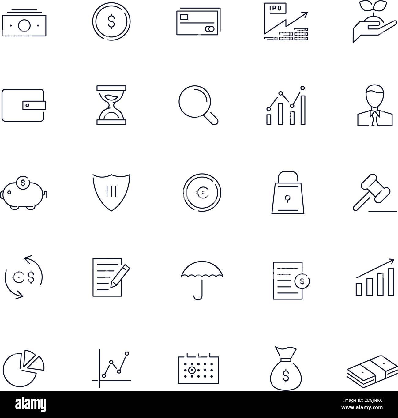 Line icons set. Banking pack. Vector batch Stock Vector Image & Art - Alamy