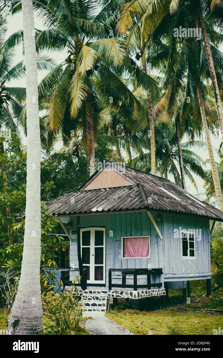 Small cottage bungalow accommodation in Far East Resort on Koh Kood Island, Thailand Stock Photo