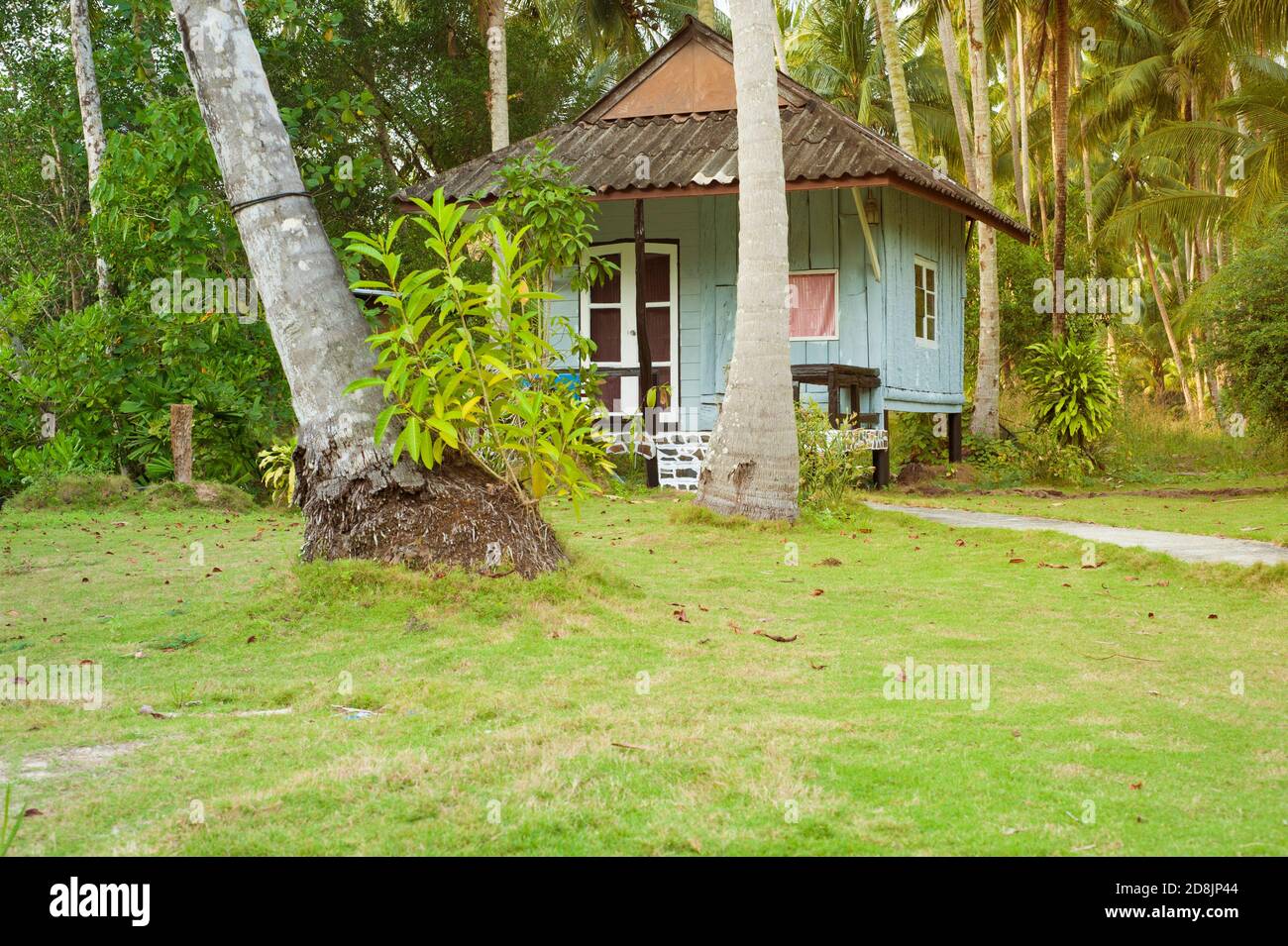 Small cottage bungalow accommodation in Far East Resort on Koh Kood Island, Thailand Stock Photo